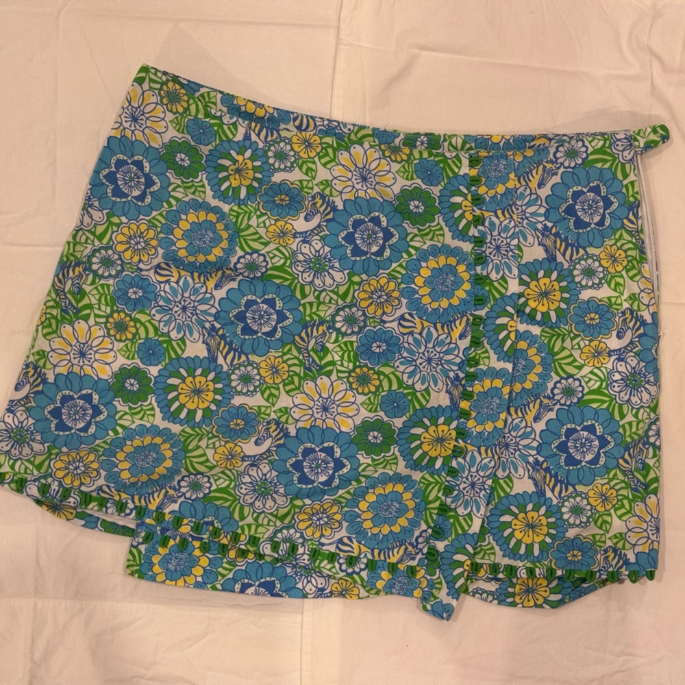 Lilly Pulitzer Floral Skirt in Blue and Green